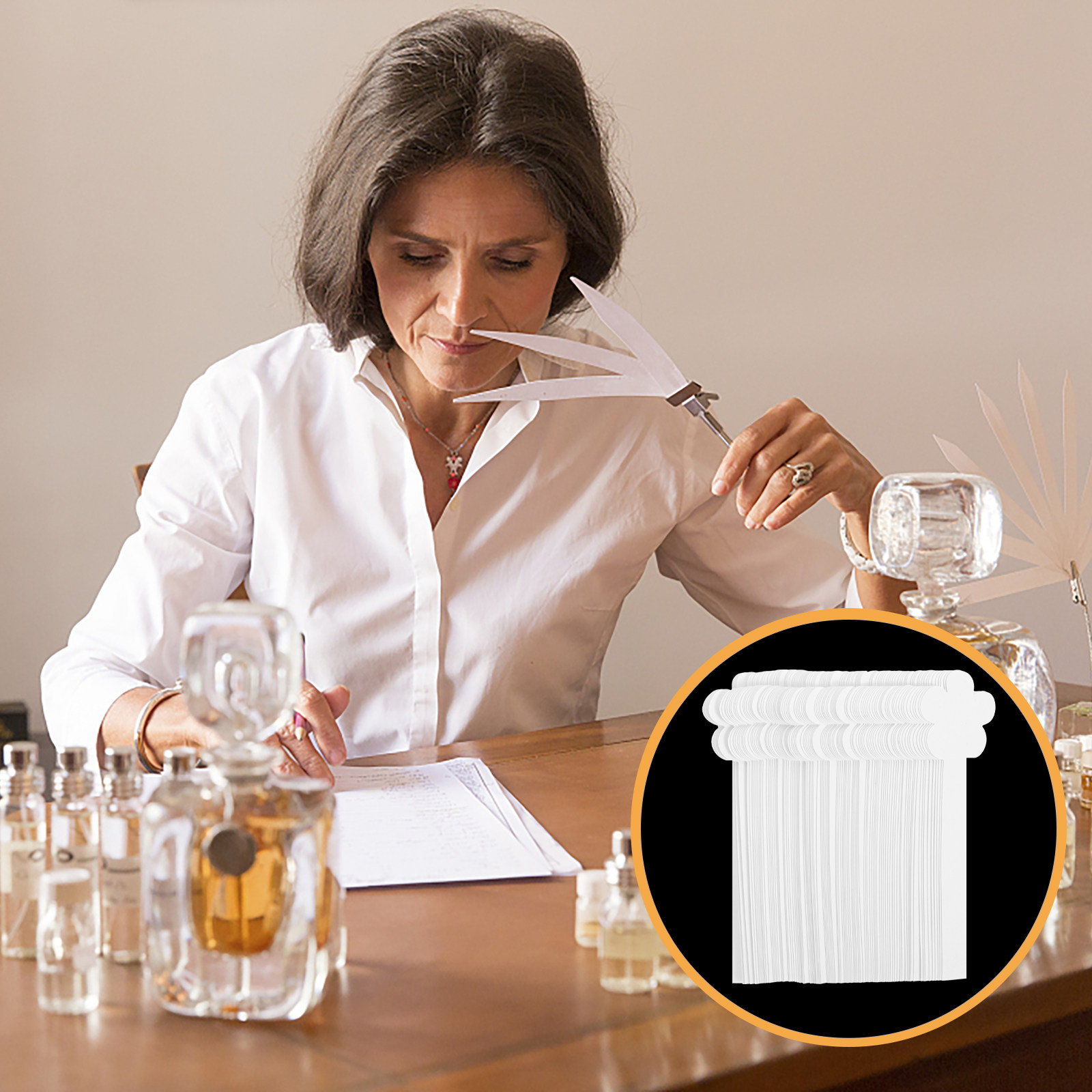 Perfume Fragrance Essential Oil - 100 Peças de Tiras de Papel